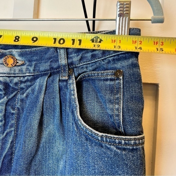 1970/80S 28" X 28” BROOKS RUGGED WEAR SOFT AND SLOUCHY PLEAT JEANS VINTAGE USA - Picture 6 of 10